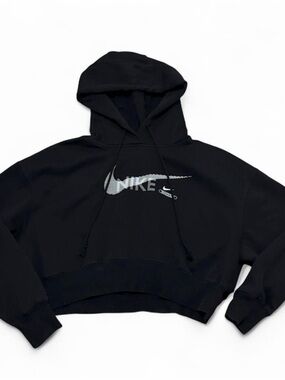 Nike black Women’s NSW swoosh Fleece crop Hoodie sweater